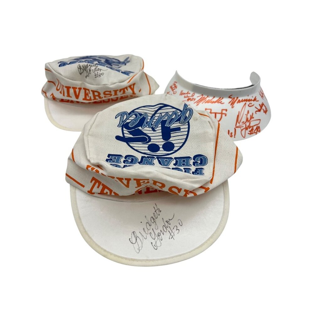 Vintage Lady Vols Signed Visor 1994-96 + Bridgett Gordon UT Painter Hats Lot